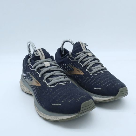 Brooks Ghost 13 Shoes Navy Blue Gold Running Men's Size 7.5 Medium (D) - Picture 1 of 8